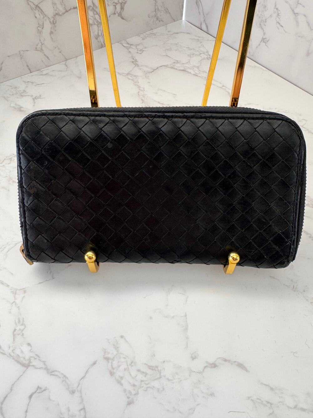Bottega Veneta Intrecciato Black Long Wallet